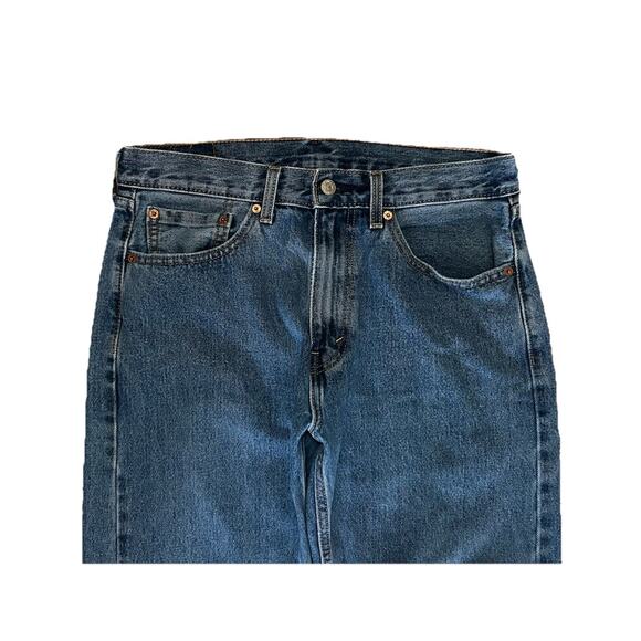 Levi Strauss 505 Men’s Blue Denim Jeans 32x34 100% Cotton Straight Leg - Picture 2 of 7